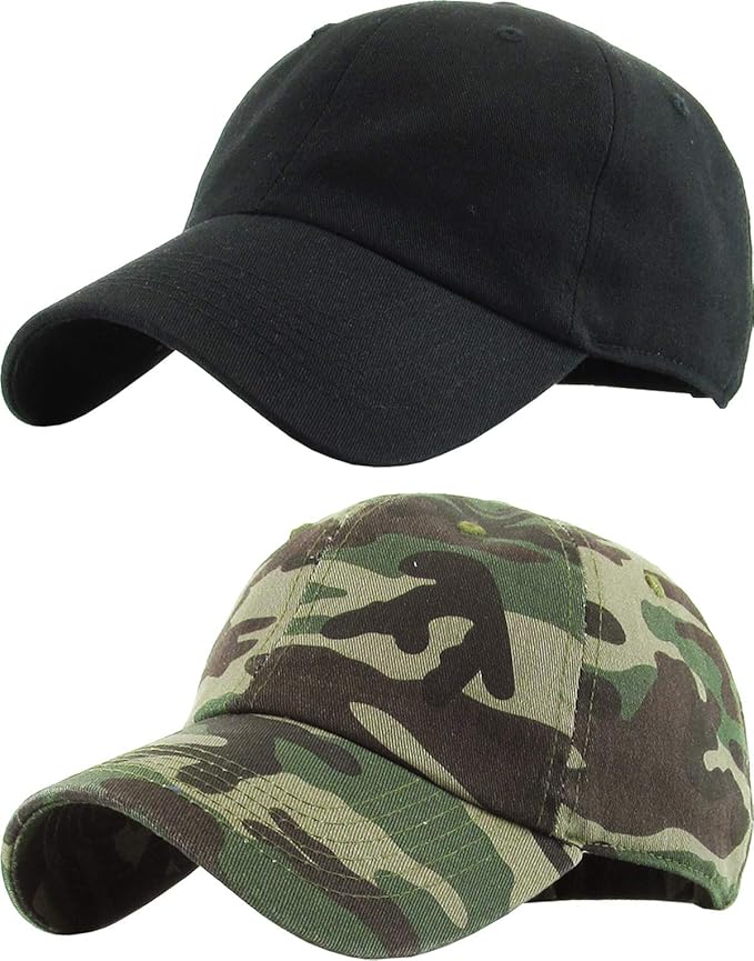 KBETHOS Classic Unisex Cotton Adjustable Low Crown Baseball Cap – Plain Dad Hat