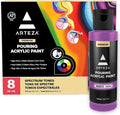 ARTEZA Acrylic Pouring Paint Set, 8 Rainbow Colors, 4 oz Bottles, High-Flow by ARTEZA
