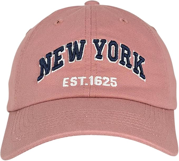 Elidan NY Dad Hat New York EST.1625 Cotton Cap, Adjust Buckle Strap, Unstructured Low-Profile NY Baseball Cap for Men & Women