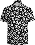 HUURAY Funny Golf Polos for Men Funny Print Short Sleeve Shirts Quick Dry Polo Shirts Hawaiian Shirt Performance Golf Outfits