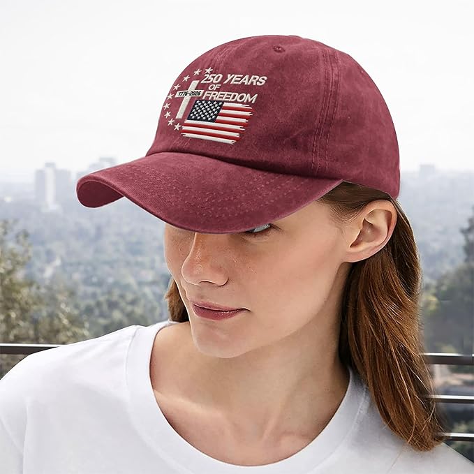 US 250th Anniversary Hat, Patriotic Embroidered Cap, 1776-2026 Freedom Celebration, 250 Years American History Gift Patriots