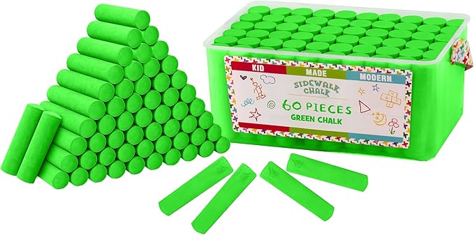 Kid Made Modern 60 Count Pack of Sidewalk Chalk – Green by KidMadeModern