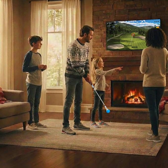PHIGOLF Home Golf Game Simulator: Enjoy Interactive Golf with Motion Sensor & Swing Stick for Indoor & Outdoor Fun – 38,000+ Courses Worldwide, Compatible with Android, iOS, App & E6 Connect