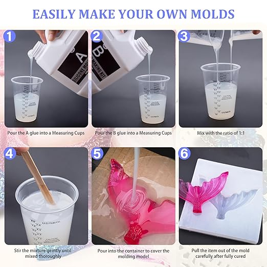 Silicone Mold Making Kit - 100oz Translucent Liquid Silicone Rubber - Image 7
