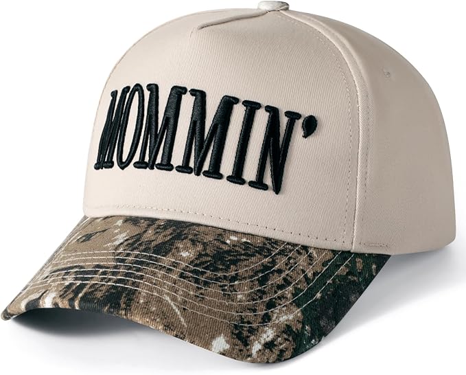 Mommin Hat Womens Trucker Hat for Wife Mothers Day Mom Gifts Vintage Two Tone Adjustable Embroidery Baseball Cap