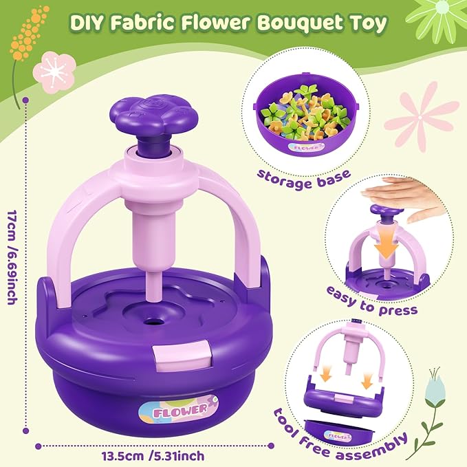 Arts and Crafts Kit for Kids Ages 4-8, Flower Bouquet Toys, DIY Flower Market - Image 4