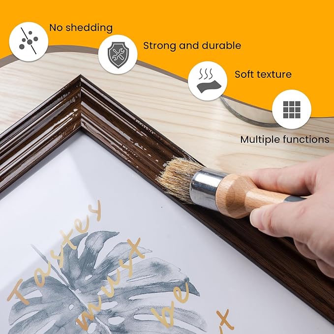 Chalk Paint Brushes Set of 4, Wax Brushes, Flat Pointed and Round Brush - Image 4
