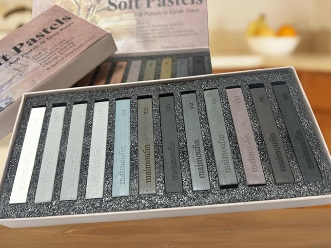 12-Pack Gray Tone Soft Pastel Sticks - Image 4