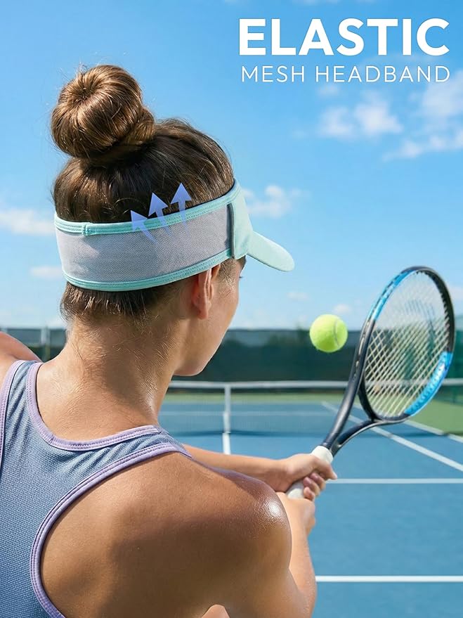 Sun Visor Hat for Women & Men UV Protection Lightweight Foldable Summer Sports for Running Tennis Golf Pickleball