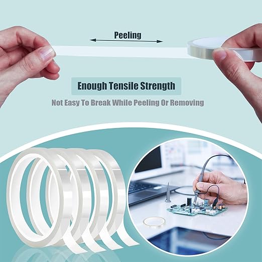 4 Rolls 10mm x33m Clear Heat Tape, Transparent High Temperature Heat Resistant - Image 5