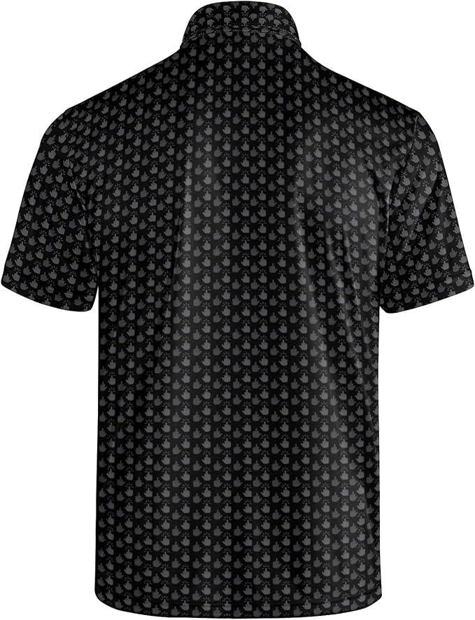 Golf Polo Shirts for Men Funny Print Short Sleeve Golf Shirts Performance Golf Polos