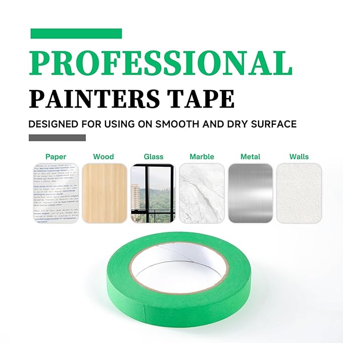 Premium Green Masking Tape, Painters Tape, DIY Paper Arts & Crafts, Spraying - Image 9