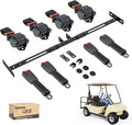 10L0L Golf Cart Seat Belts Kit,Universal for 4 Passenger/2+2 Seats EZGO TXT Club Car Yamaha,42” Belts with Bracket with Street-Legal Upgrades