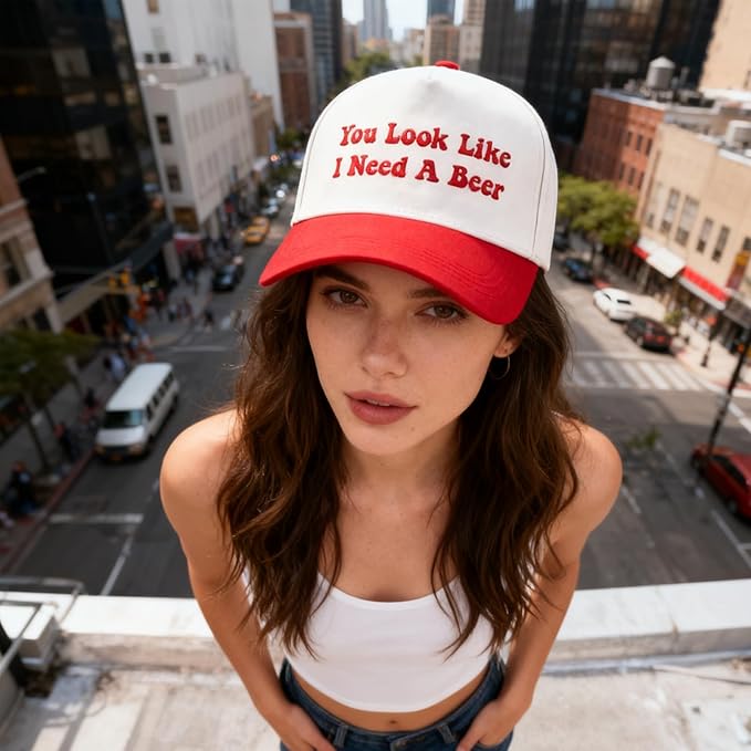 Hat Funny Embroidered Trucker Hat Adjustable Two Tone Snapback Canvas Baseball Cap for Womens