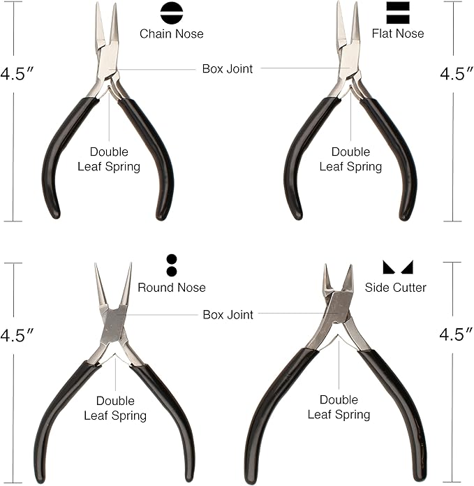 The Beadsmith Slim Line Pliers Set – Extra Fine Tips – 4.5 Inches, 4-Pieces: - Image 3