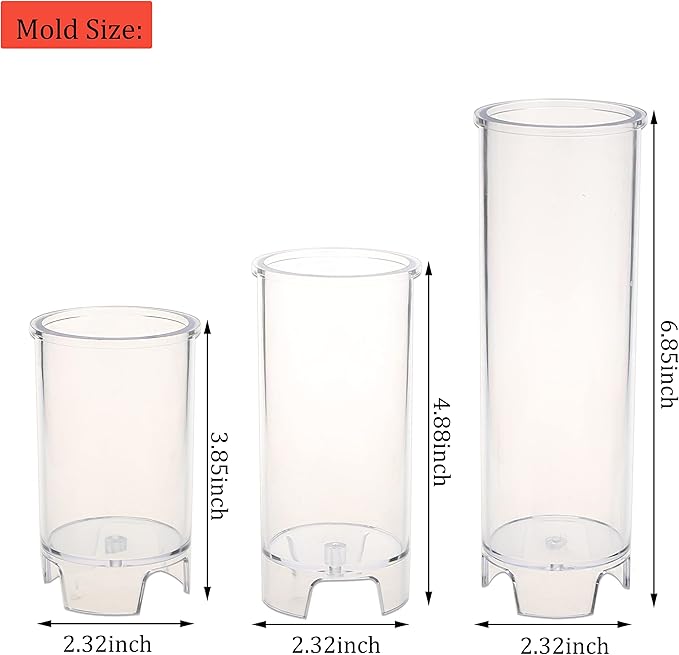 MILIVIXAY 3PCS Pillar Candle Molds - Image 2