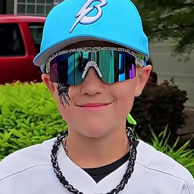 Eazyrun Youth Kids Polarized Sports Sunglasses for Age 8-12 Softball Baseball Cycling Glasses UV Protection for Girl Boy