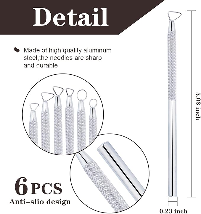 6Pcs Clay Tools Pottery Tools Clay Sculpting Tools Mini Ribbon Cutter Metal - Image 3
