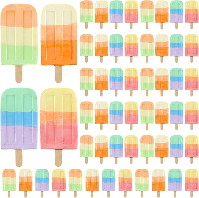 60 Pcs Ice Cream Sidewalk Chalk Set Multicolor Chalk Party Favors Bulk Washable by Mooliwe
