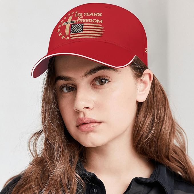 US 250 Years Freedoms 1776-2026 250th Birthday Embroidered Hats Garde Cap for Him