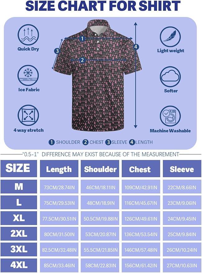 HUURAY Funny Golf Polos for Men Funny Print Short Sleeve Shirts Quick Dry Polo Shirts Hawaiian Shirt Performance Golf Outfits