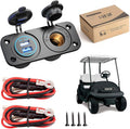 10L0L Golf Cart Cigarette Lighter Outlet & Quick Charge 3.0 DC 12V Input Waterproof USB Charger Power Socket Adapter Dual USB Ports Panel Universal for EZGO Club Car Yamaha Golf Cart Models