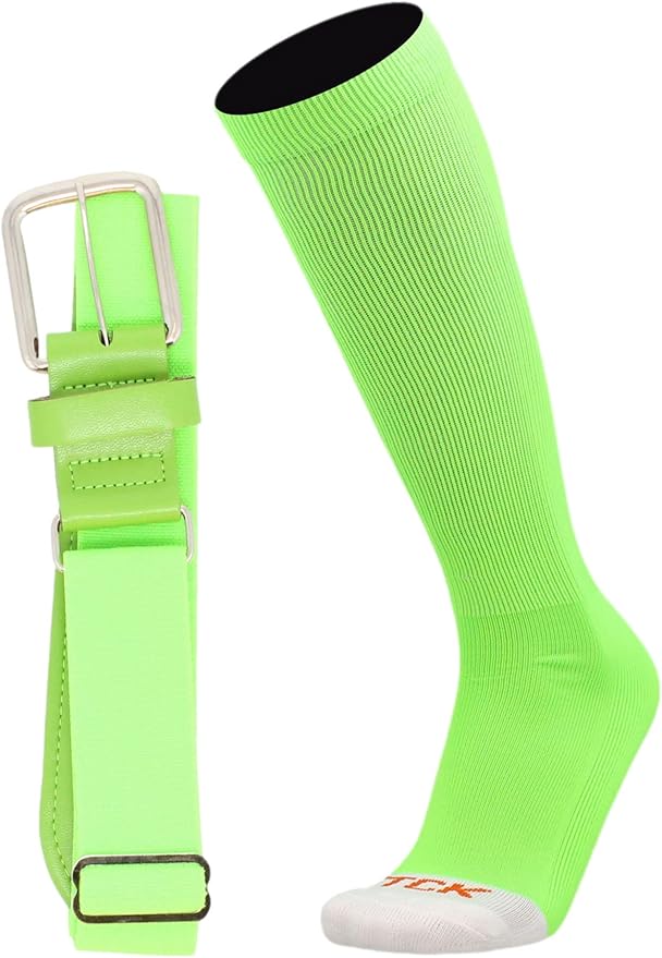 MadSportsStuff Softball or Baseball Socks and Belt Combo - Youth and Adult Sizes Boys and Girls Men and Women