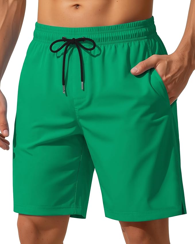 9 Inch Men Swim Trunks with Mesh Lining Quick Dry Breathable Pockets for Summer Beach Cruise Water Park Gym Running