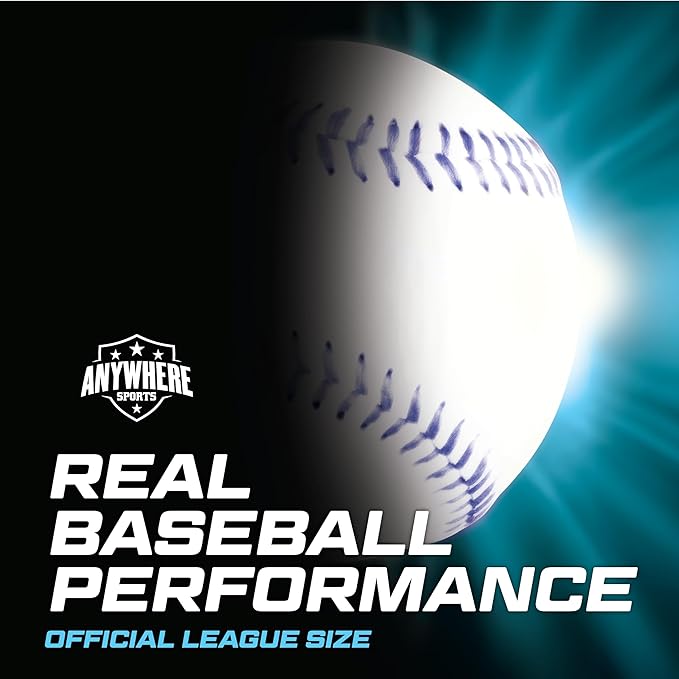 Anywhere Sports Pro Glow Light-Up Baseball – Regulation Size LED Color Changing Baseball with USB Rechargeable Battery – Official Weight Ball for Kids & Adults – Night Play Outdoor Sports Toy Gift