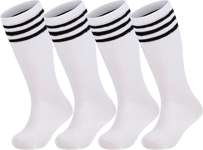 American Trends 2 Pairs Baseball Soccer Socks Youth Boy Girl Kids Toddler Softball Football Tball Socks Knee High Accessories