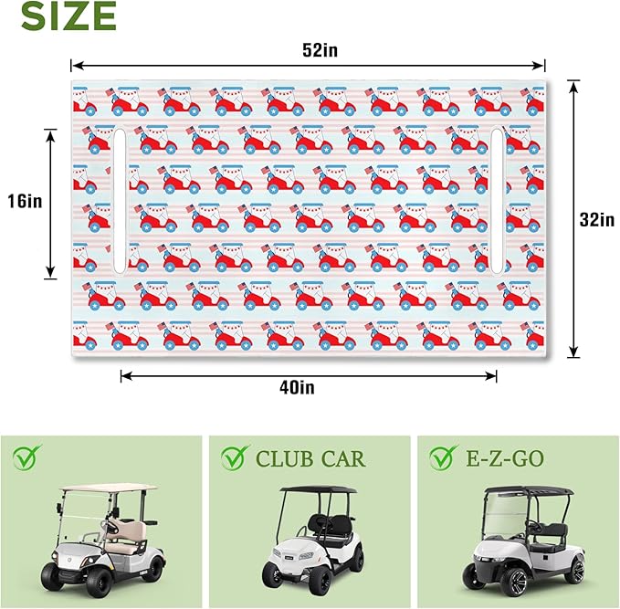Golf Cart Seat Covers Club Car Golf Cart Accessories for Men Women Golf Carts Seat Towel Blanket 2-Seat Golf Cart Decorations