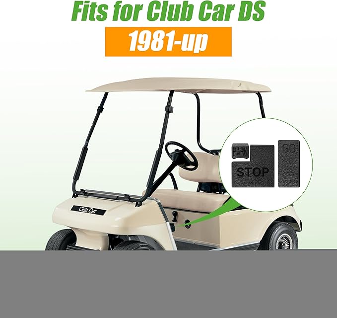 Golf Cart Accelerator Pedal Pad, Brake Pedal Pad, Parking/Hill Brake Pad Set, Club Car DS 1981-up Gas and Electric