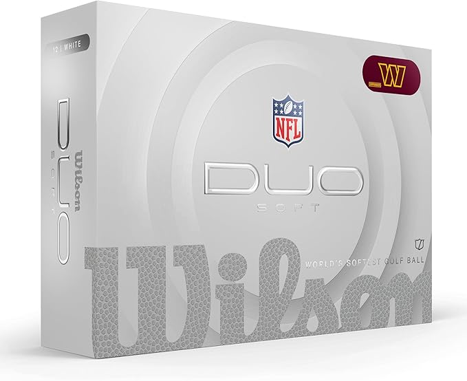 WILSON 2025 Duo Soft NFL Golf Ball - 12 Balls, White, Atlanta Falcons