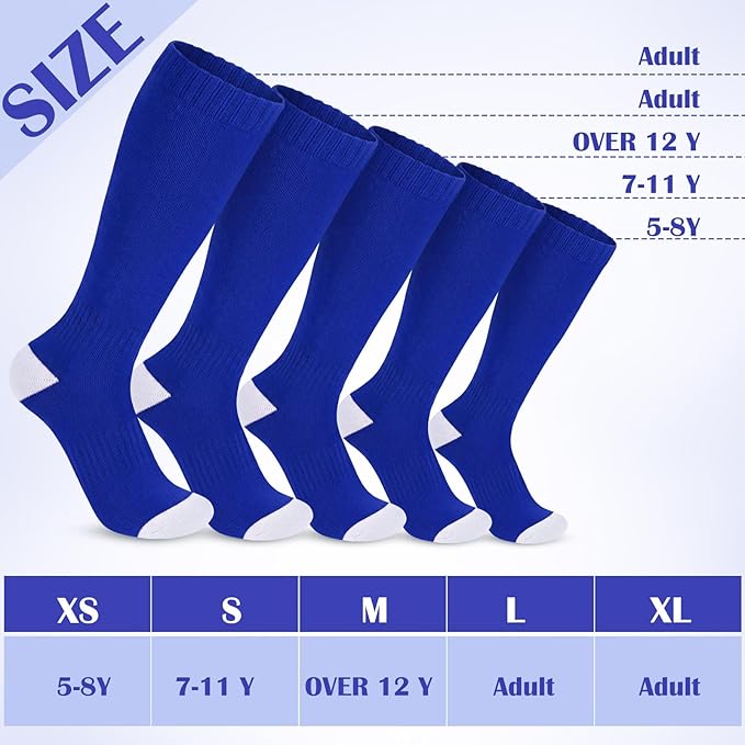 Haysandy 2 Pairs Baseball Softball Socks Athletic Soccer Football Sports Socks Over the Calf for Adult Men Women
