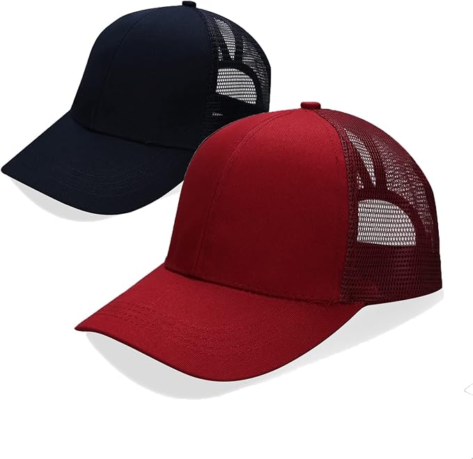 Criss Cross Hat Washed Distressed Baseball Cap Ponytail Hat High Messy Bun Ponycap for Women
