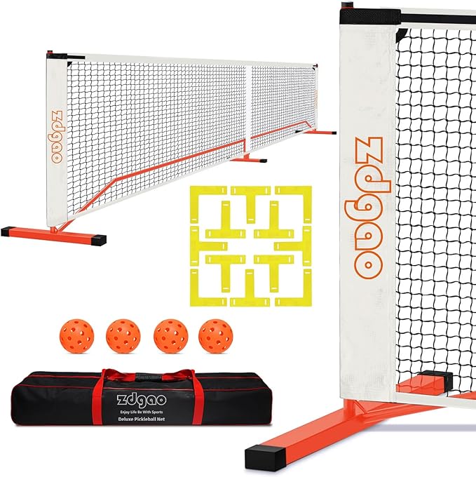 Zdgao Pickleball Set with Net for Driveway, 22 FT Regulation Size Pickle Ball by ZdgaoSportsLLC