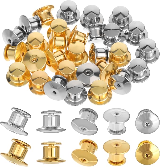 30 PCS Metal Locking Pin Backs for Enamel Pins, Pin Locks for Enamel Pins by Unknown