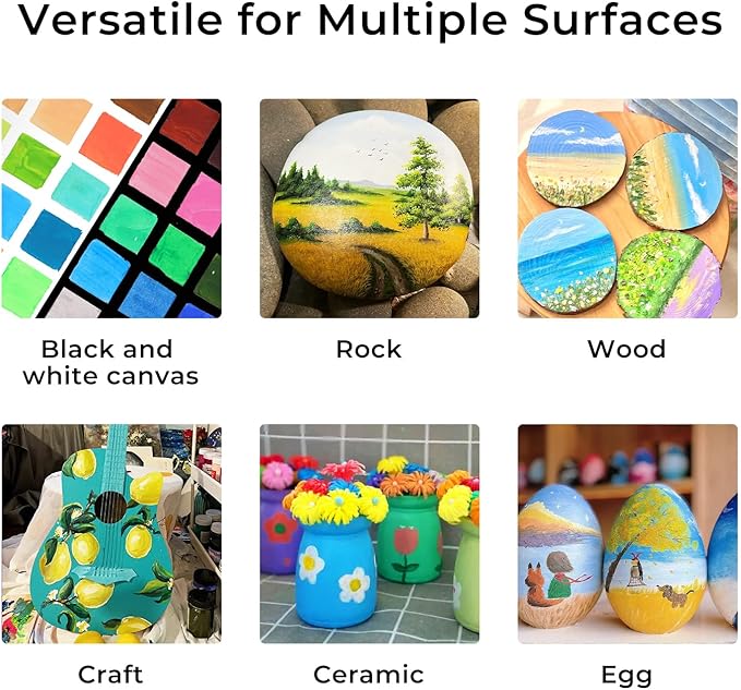 ARTME Acrylic Paint Set, 60 Colors in 2oz/60ml Bottles, Non Toxic, Waterproof - Image 5