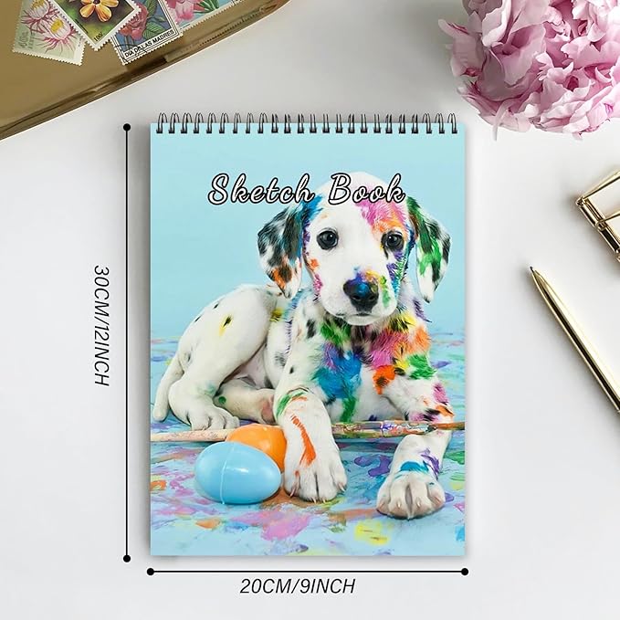 Cabreche Cute Sketchbook Top Spiral Bound Sketch Pad, 9 x 12 inch, 100GSM Thick - Image 2