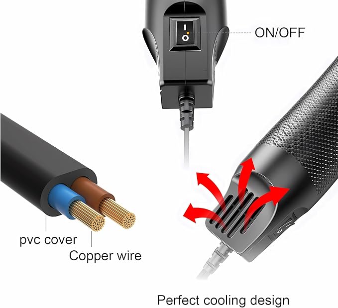 Heat Gun, Uptdae Version 110V 300W Mini Handheld Hot Air Gun - Image 3