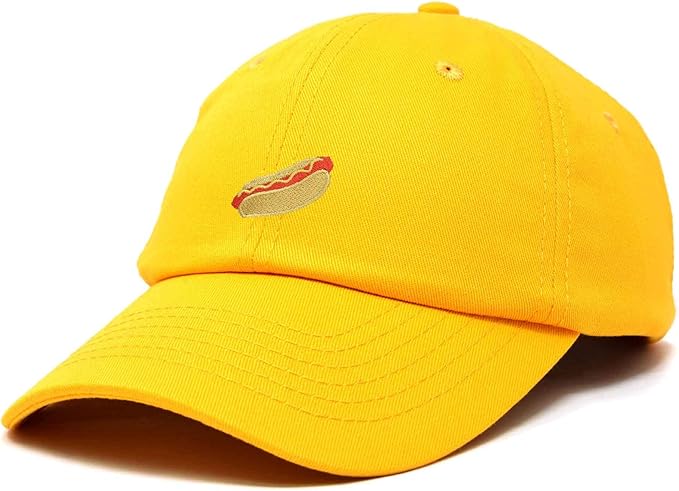 DALIX Hot Dog Hat Embroidered Mens Womens Baseball Cap