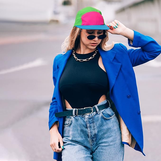 Cindeer 4 Pcs 80s Neon Hat Bulk Retro Cap Nylon Baseball Adjustable Cap for Women Men 80s 90s Halloween Costumes Accessories