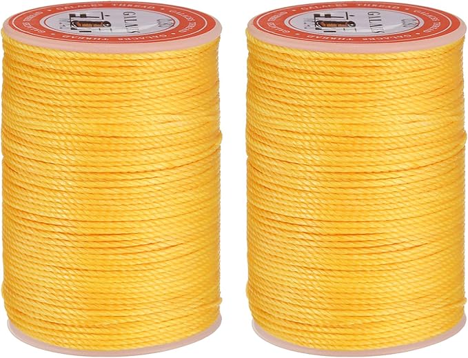 uxcell Round Leather Sewing Waxed Thread, 55m / 60 Yards Polyester Wax String by uxcell