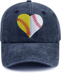Baseball Softball Hat for Women, Funny Adjustable Cotton Sport Heart Baseball Cap