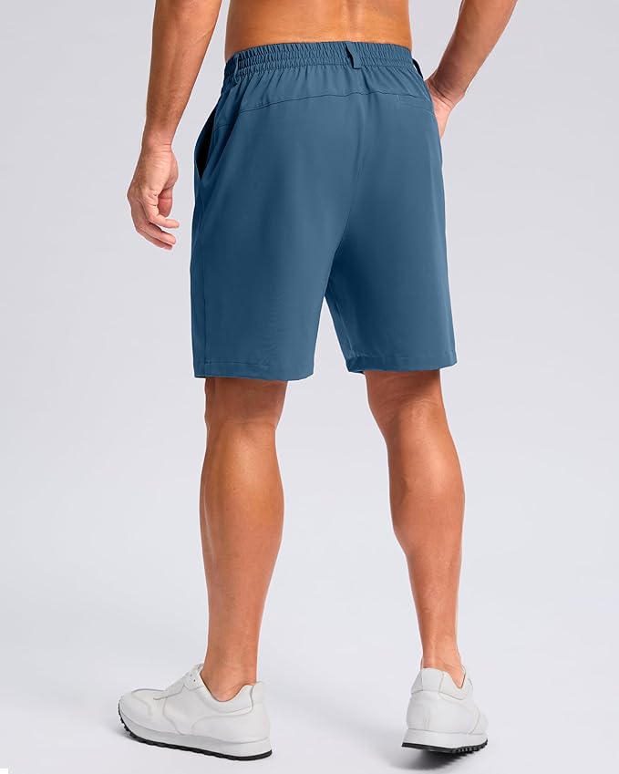 Pudolla Men's Casual Shorts 7"/9"/5" Lightweight Golf Shorts with 3 Pockets Stretch Quick Dry Comfy Work Shorts