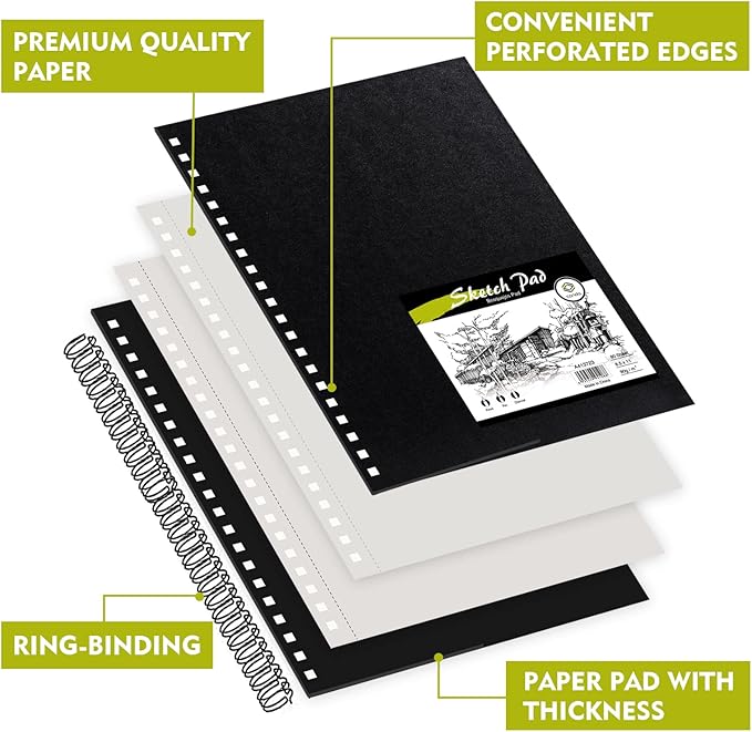 Conda 8.5"x11" Hardbound Sketch Book, Double-Sided Hardcover Sketchbook - Image 6