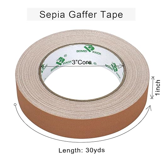 BOMEI PACK Brown Gaffer Tape, Matte Non-Reflective, 1inch x 30yds No Residue - Image 3