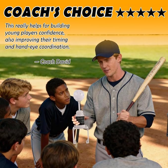 Baseball Practice Popper, Pop Up Tee Balls to The Perfect Height for Batting Trainer, Batting Machine for Practicing Hitting Without a Pitcher