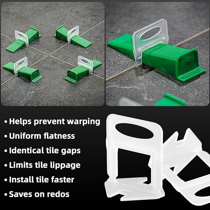 1/8” Tile Leveling System Spacers 4000 PCS Tile Leveling Clips Kit Prevent Tile - Image 4