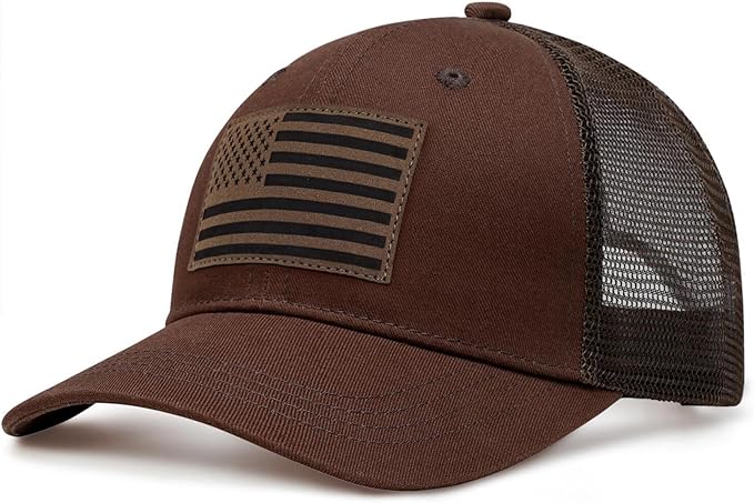 American Flag Trucker Hat - Snapback Hats for Men Women Baseball Cap - Breathable Mesh & Adjustable Fit for Casual Wear